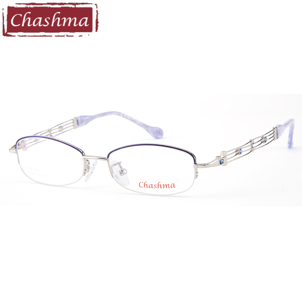 Chashma Design Semi Rimmed 처방 안경 Lentes Opticos Gafas 품질 핑크 프레임 라이트 안경 여성 패션 안경